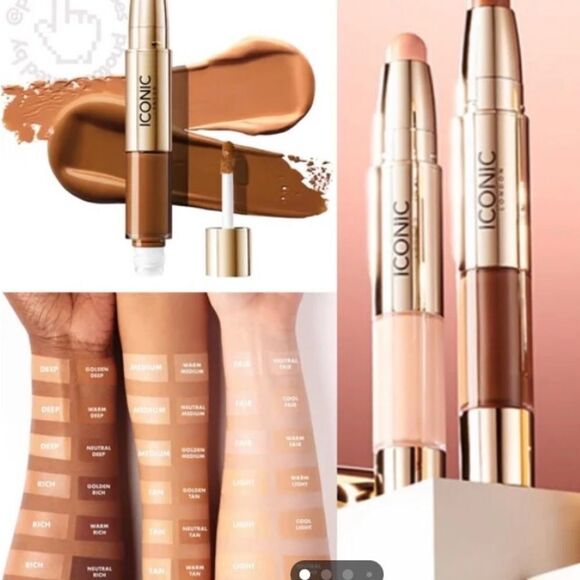 ICONIC LONDON - NWT - Radiant Concealer & Brightening Duo in GOLDEN TAN. 2-in-1 - Picture 14 of 16
